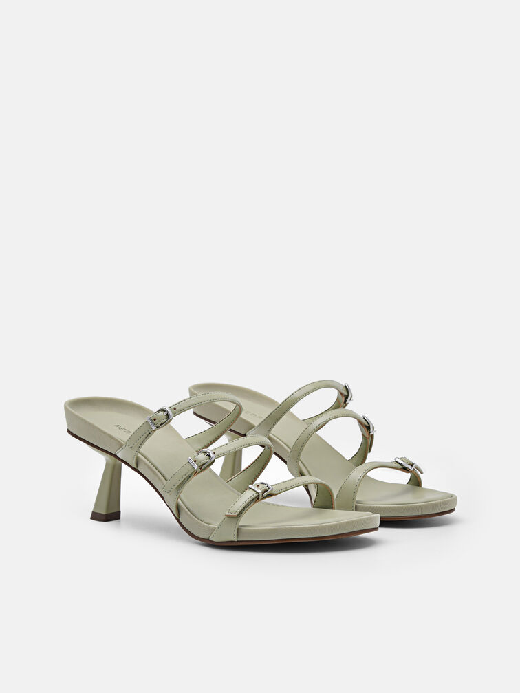 Helix Heel Sandals, Olive