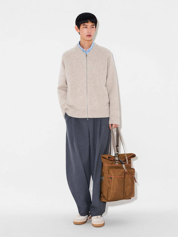 Woven Backpack, Cognac