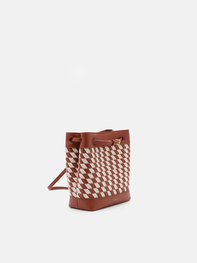 Loli Woven Bucket Bag, Multi Weave