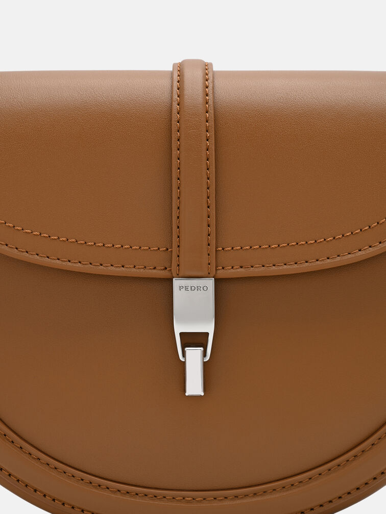 Hitch Leather Shoulder Bag, Cognac