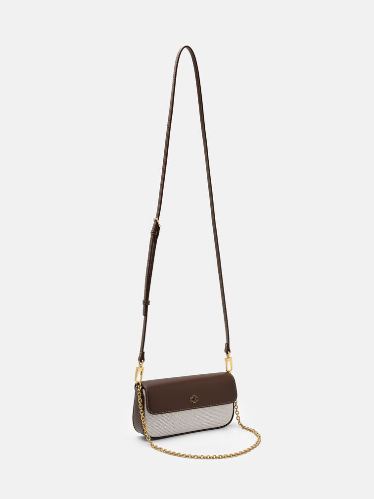 Chainlink Canvas Sling Pouch, Dark Brown Canvas