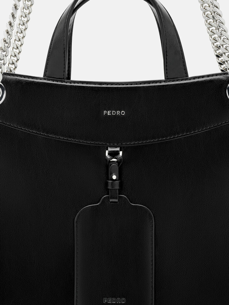 Cassier Tote Bag, Black Wrinkled