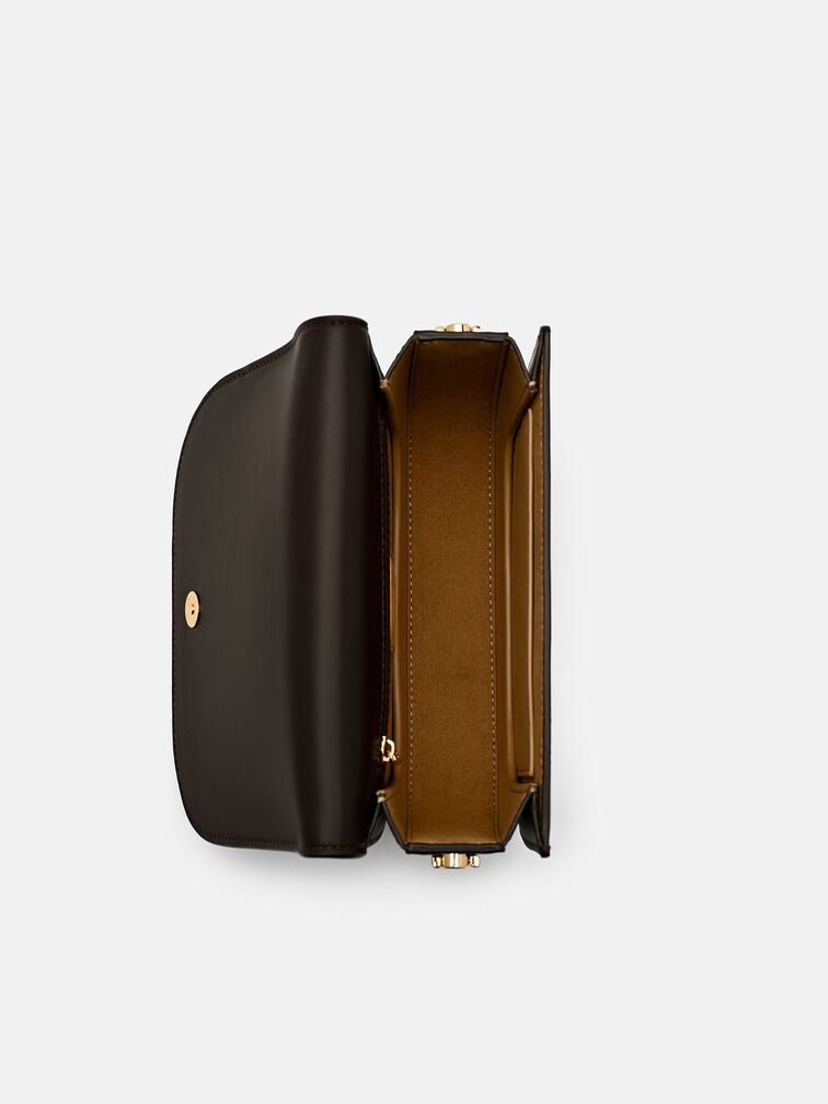 Duet Ponyhair Shoulder Bag, Dark Brown Pony