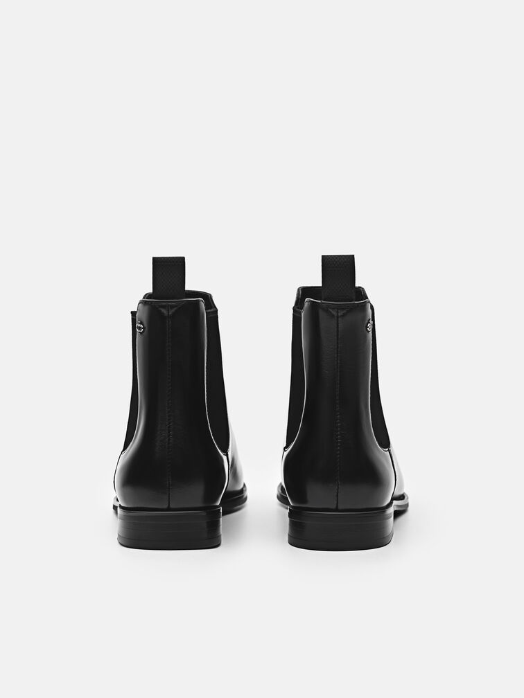 Meg Leather Chelsea Boots, Black