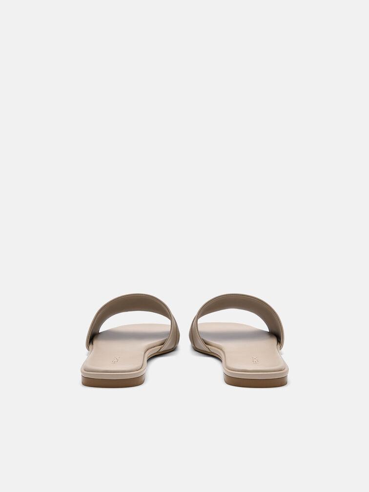 Leather Sandals, Taupe