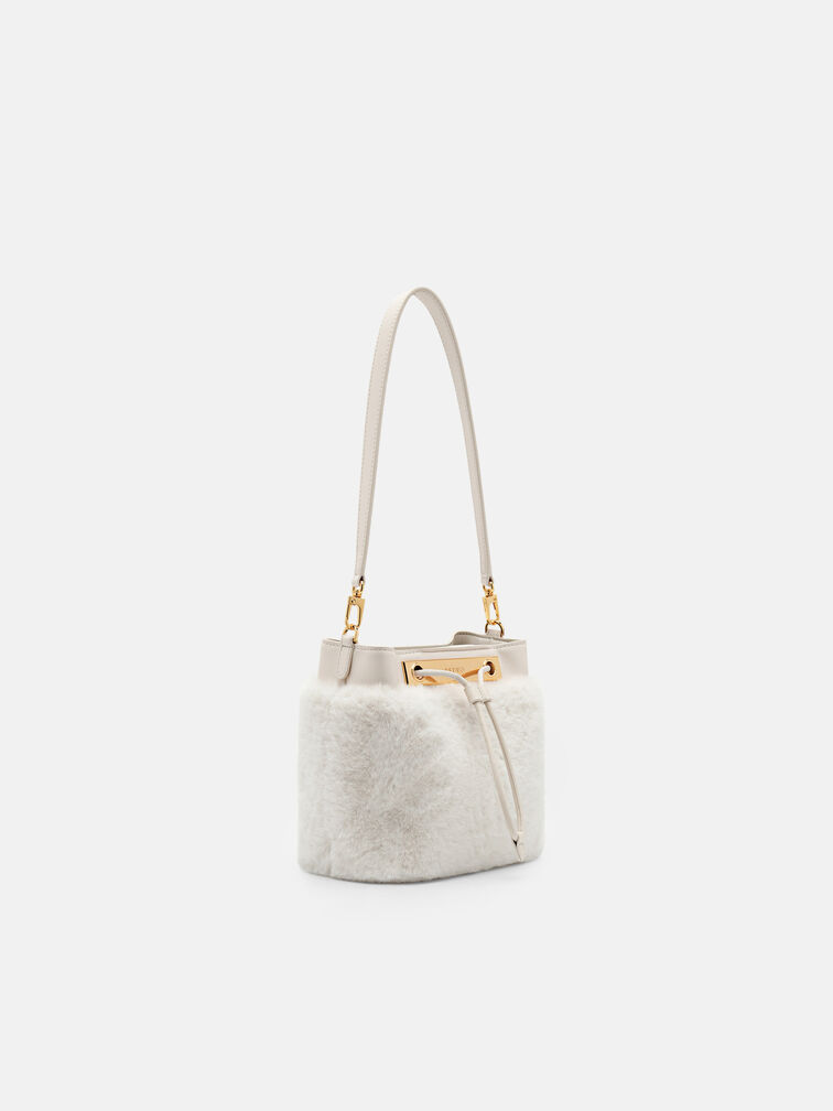 Panelled Bucket Bag, Chalk