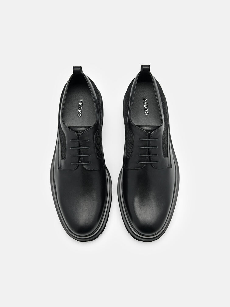 Leather Derby Shoes, Black