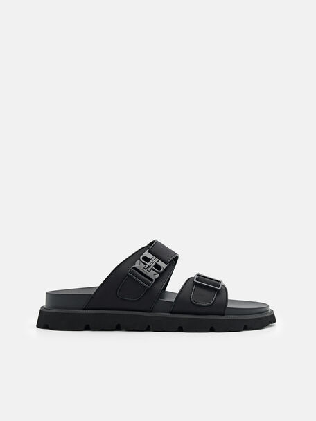 Slide Sandals, Black
