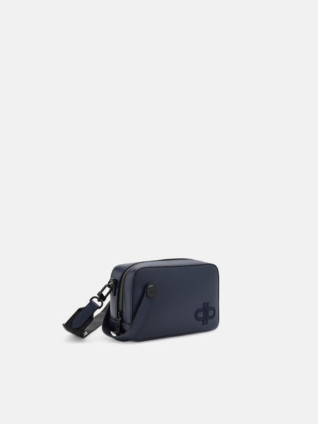 Leather Sling Bag, Navy