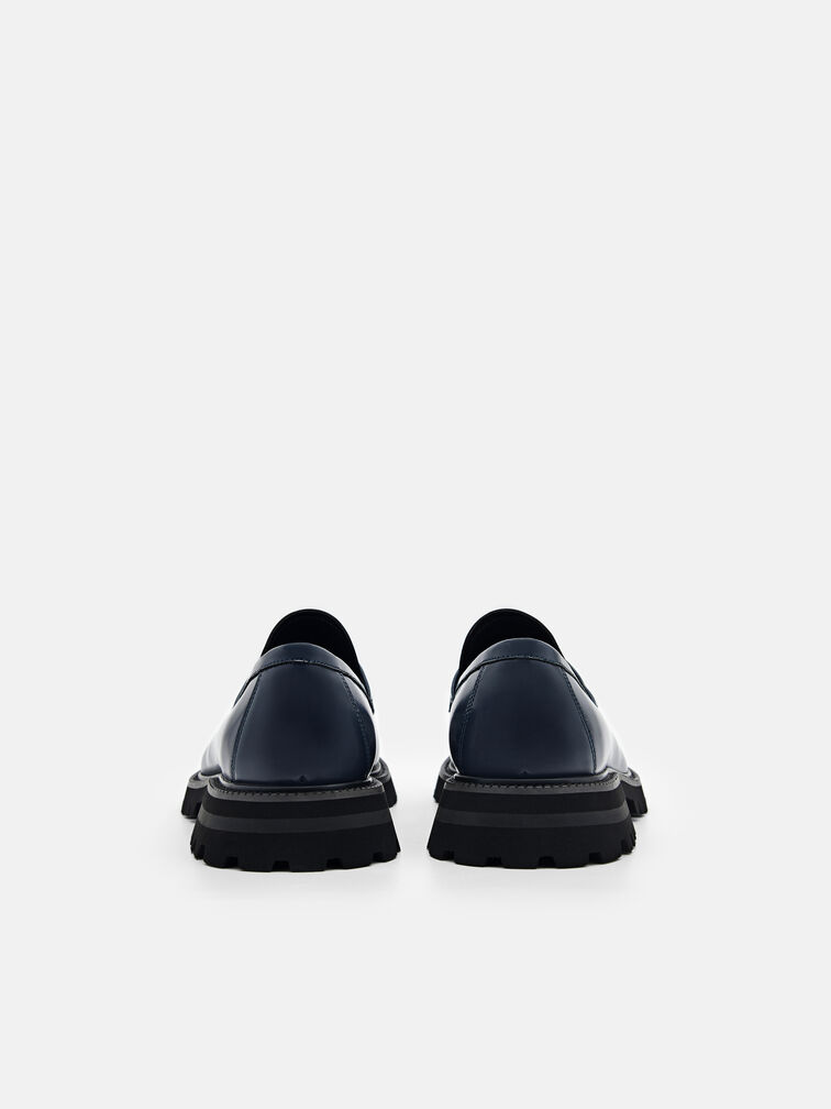 Leather Loafers, Navy