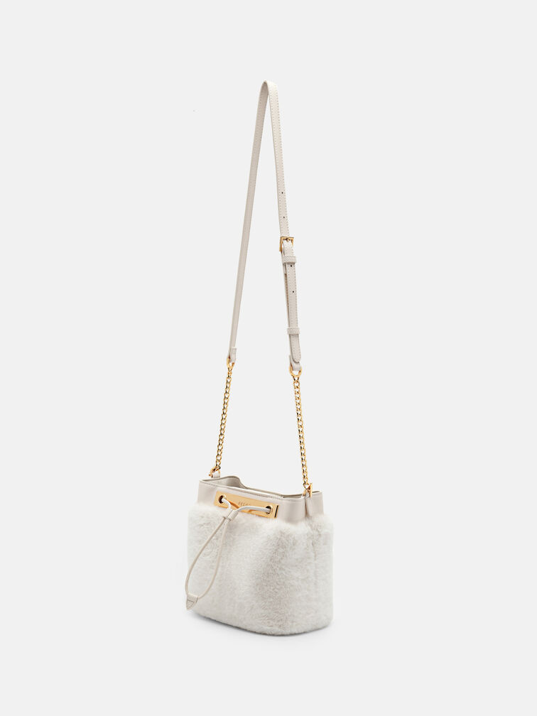 Panelled Bucket Bag, Chalk
