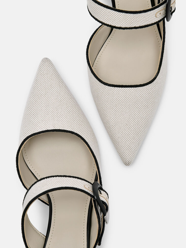 Bridget Heel Mules, Beige