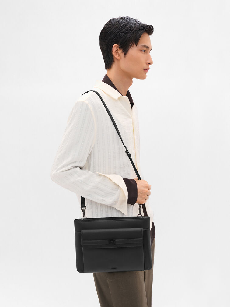 Jatte Portfolio Bag, Black Textured