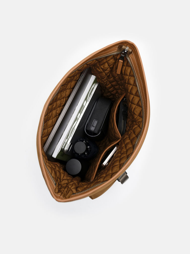 Woven Backpack, Cognac