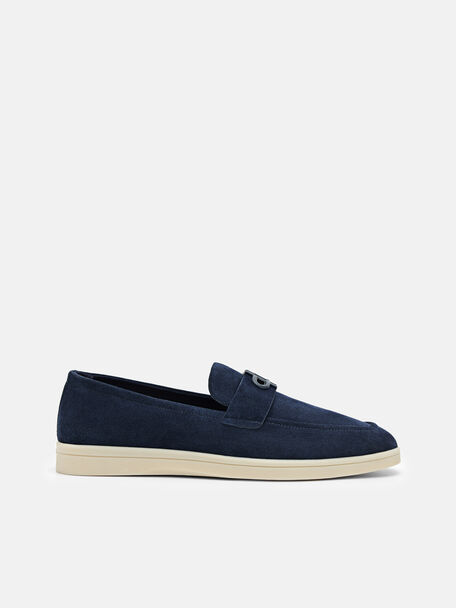 Suede Loafers, Navy