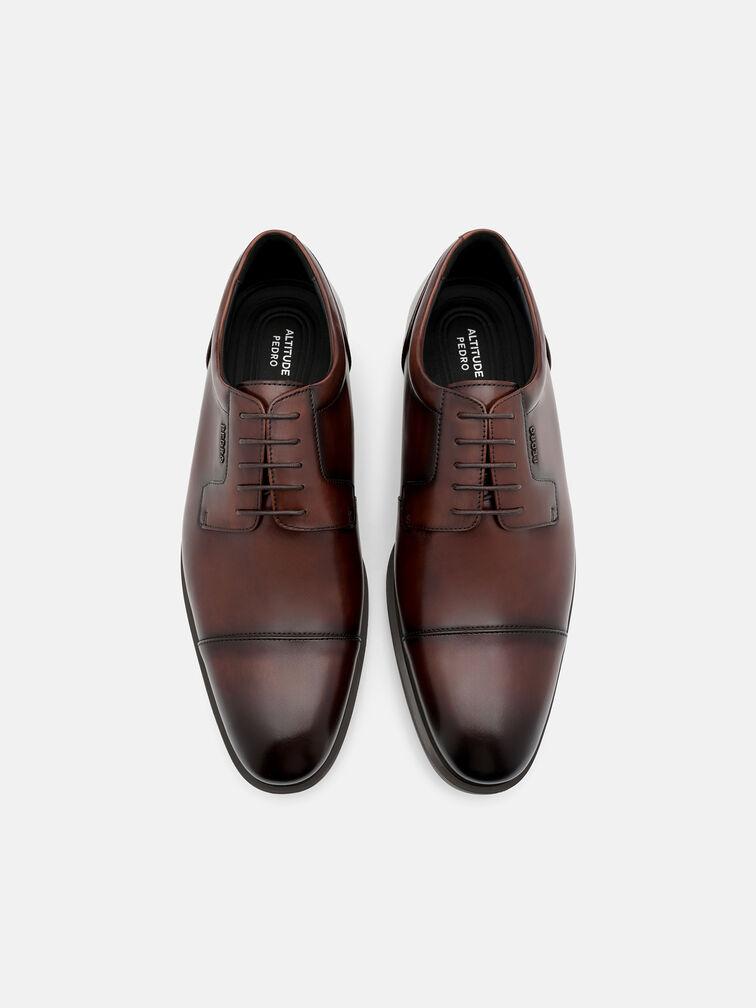 Altitude Lightweight Leather Derby Shoes, Brown Burnish