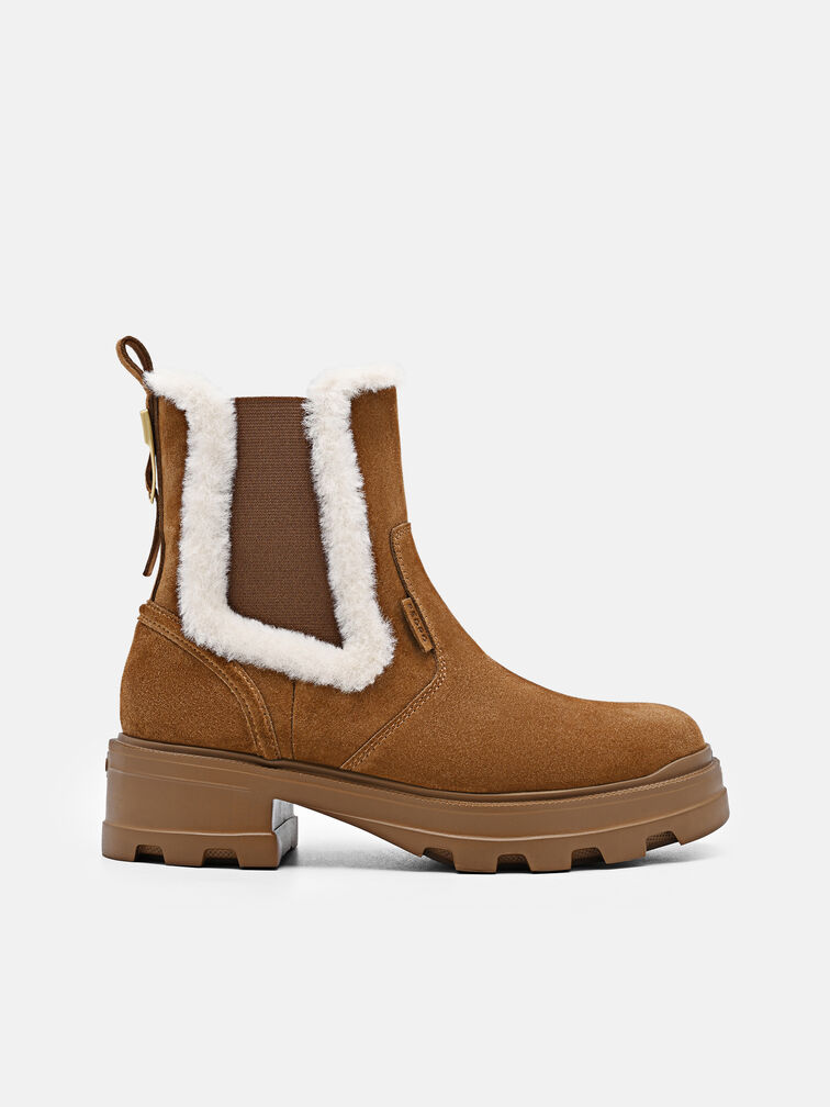 Suede Chelsea Boots, Cognac