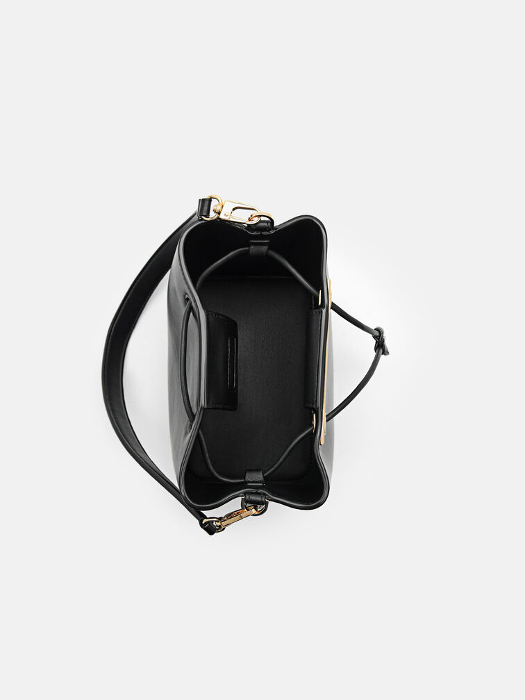 Panelled Bucket Bag, Black