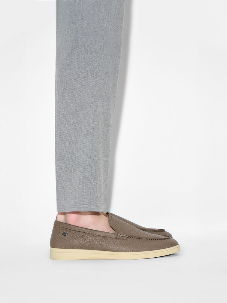 Roam Leather Loafers, Dark Taupe