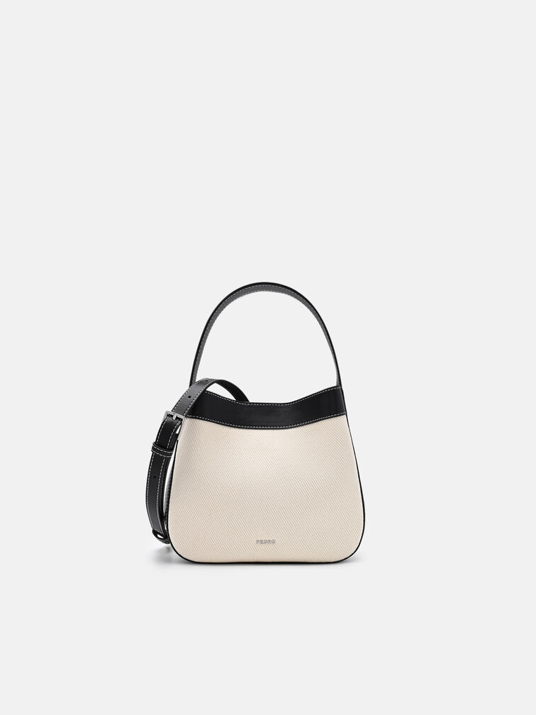 Dana Canvas Bucket Bag, Black Canvas