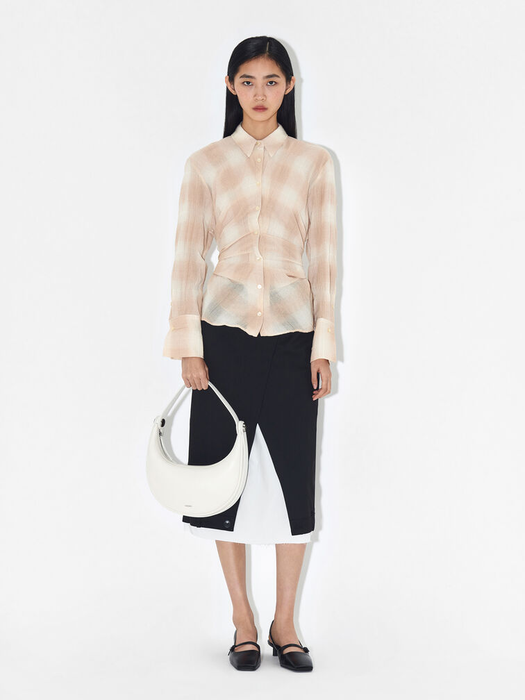 Leather Shoulder Bag, Chalk