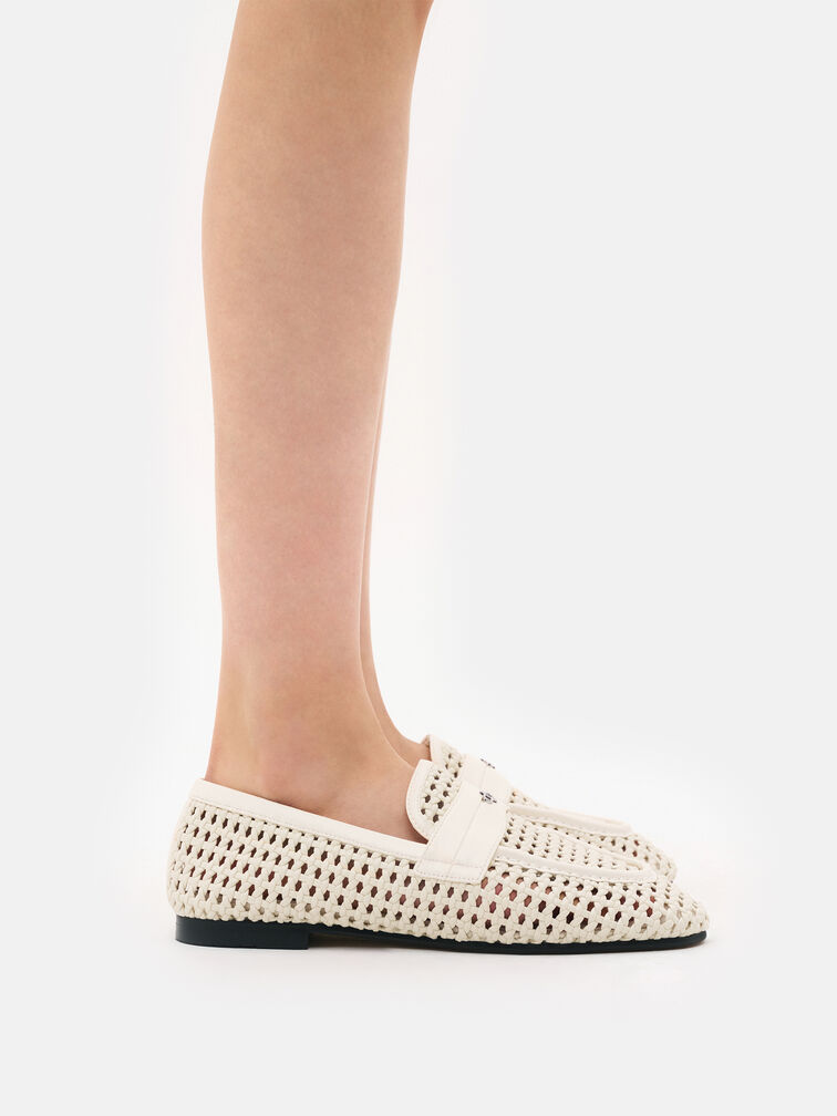 Brynn Woven Loafers, Chalk Weave