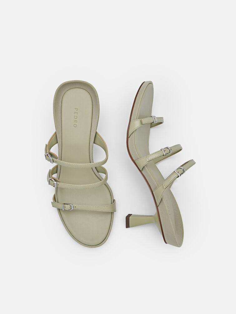 Helix Heel Sandals, Olive