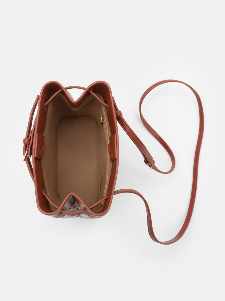 Loli Woven Bucket Bag, Multi Weave
