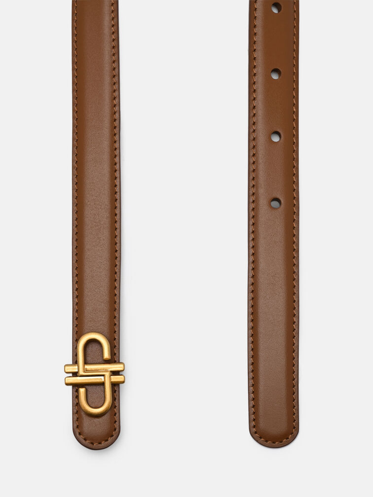 PEDRO Leather Tang Belt, Cognac