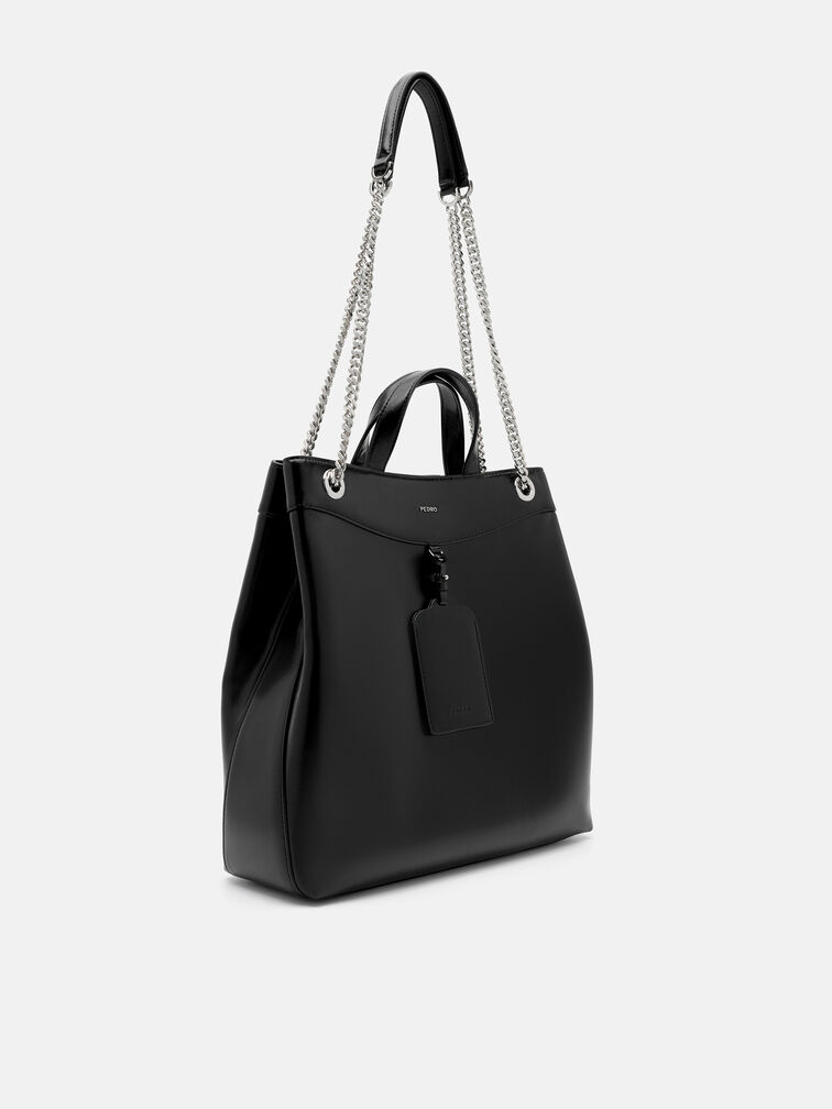 Cassier Tote Bag, Black Wrinkled