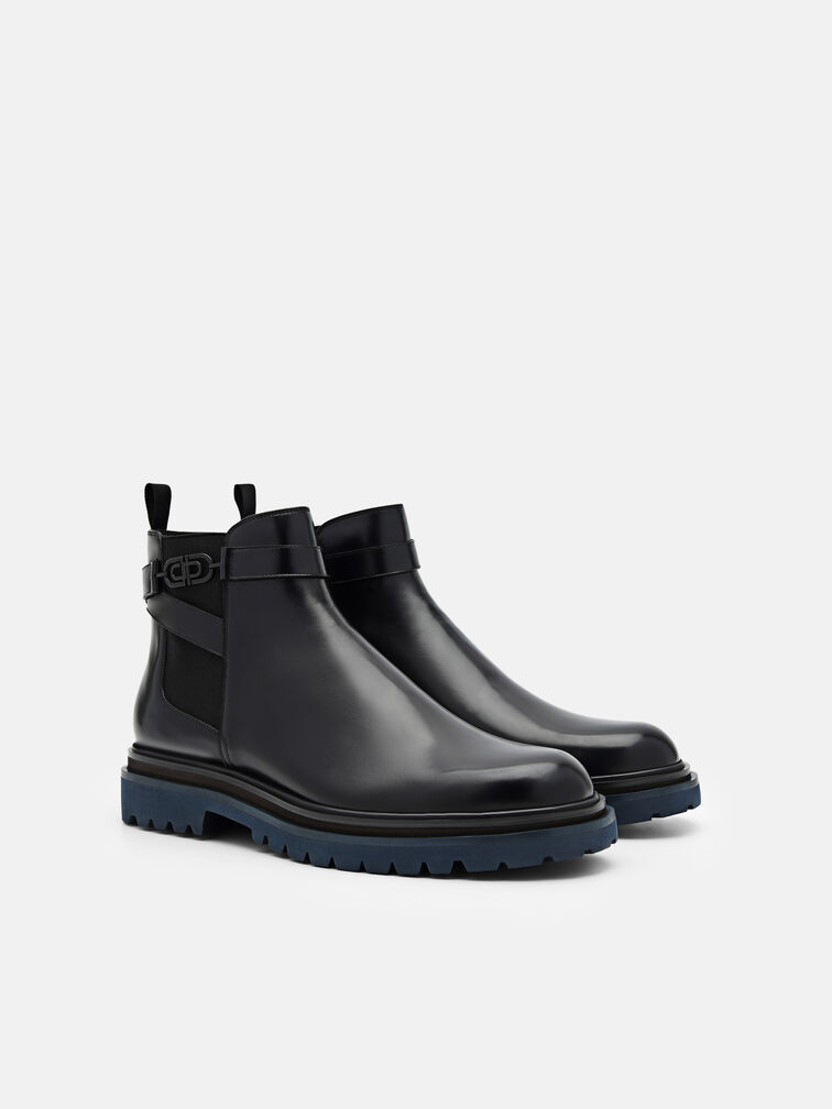 Leather Chelsea Boots, Black