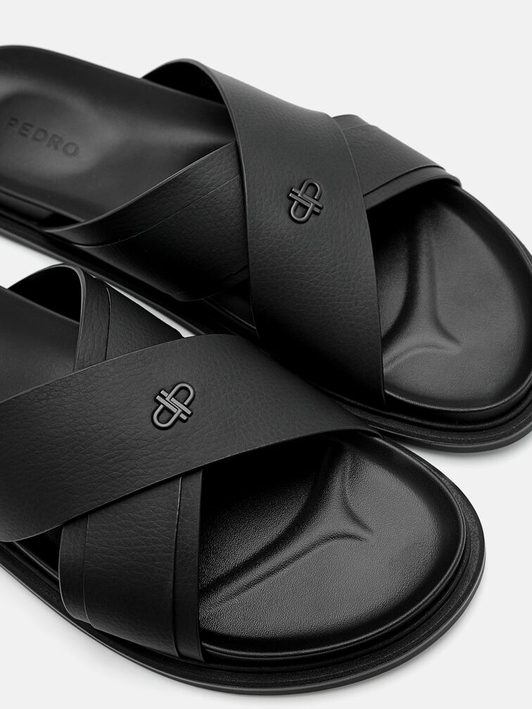 Cross Sandals, Black