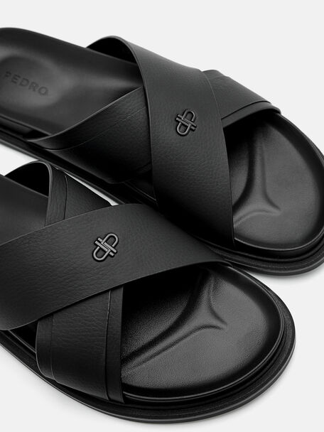 Cross Sandals, Black