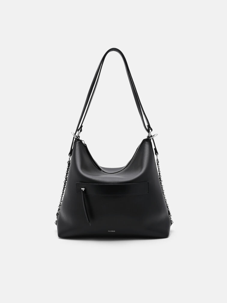 Slouchy Two-Way Carry Backpack, Black