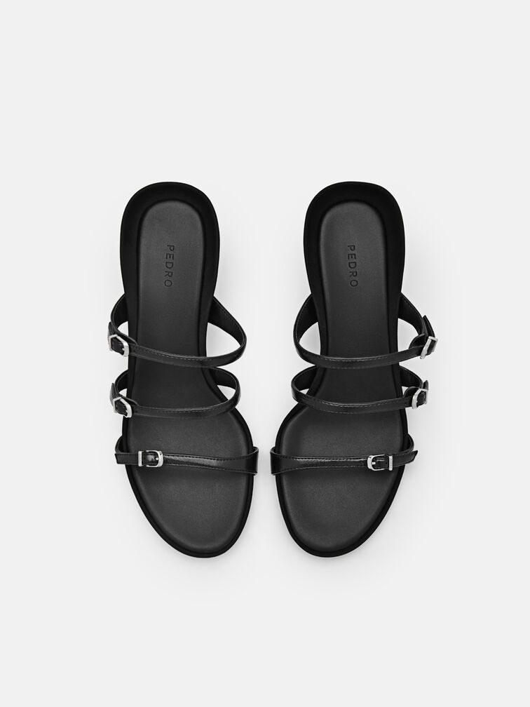 Helix Heel Sandals, Black