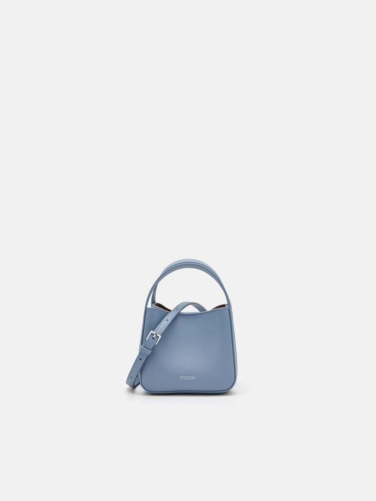 Dana Leather Pouch, Slate Blue