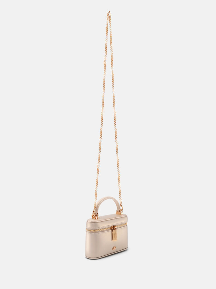 Ari Leather Vanity Case, Champagne