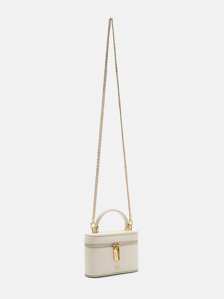 Ari Leather Vanity Case, Chalk