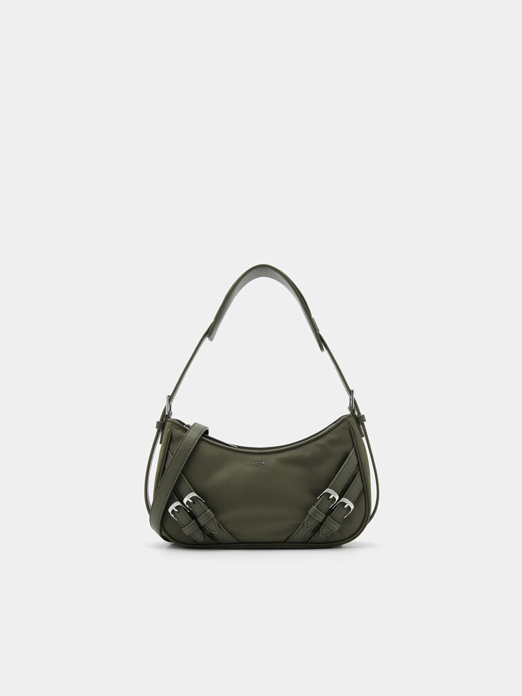 Helix Buckle Shoulder Bag, Olive