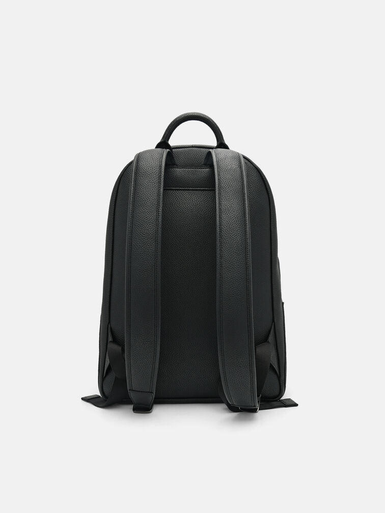 James Leather Backpack, Black