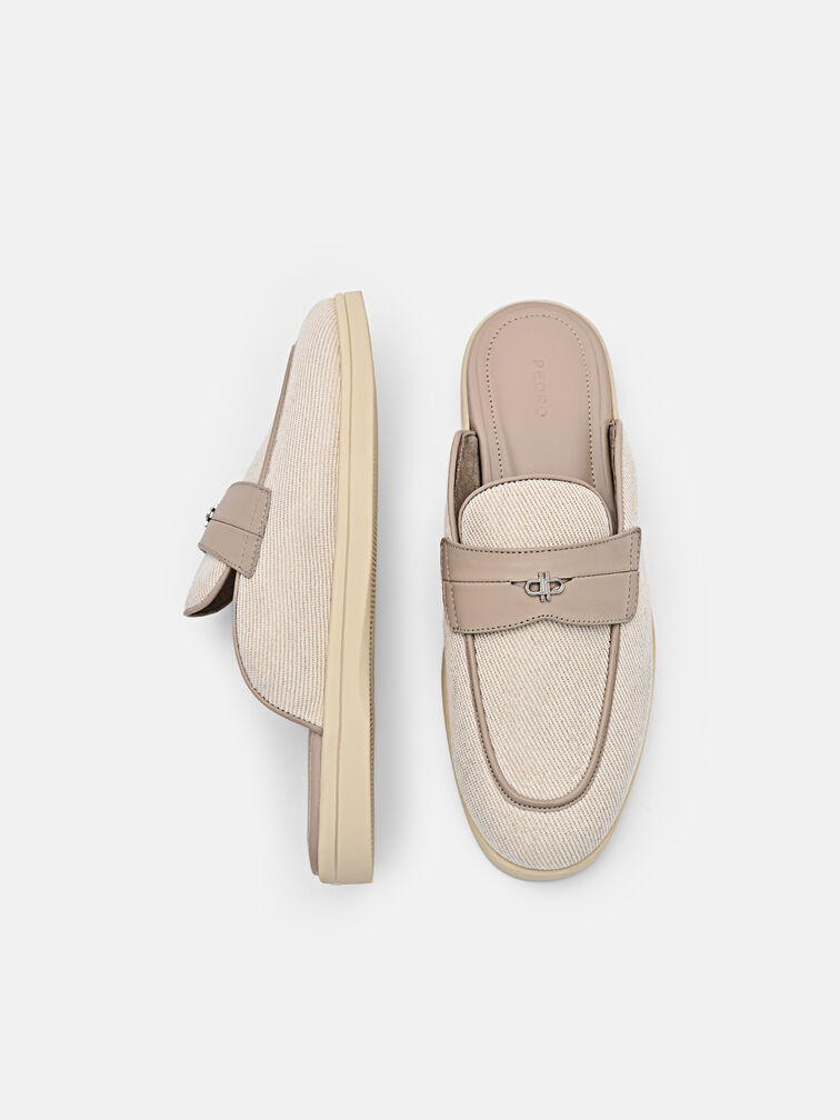Roam Mules, Light Taupe Canvas