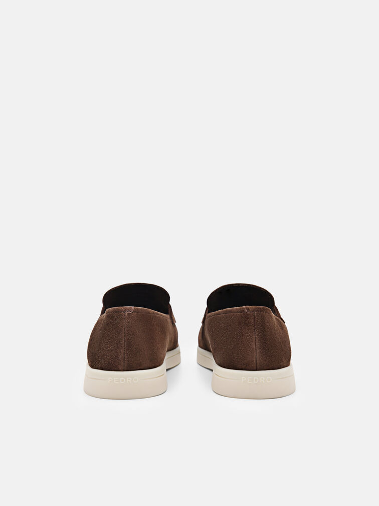 Suede Driving Shoes, Dark Brown