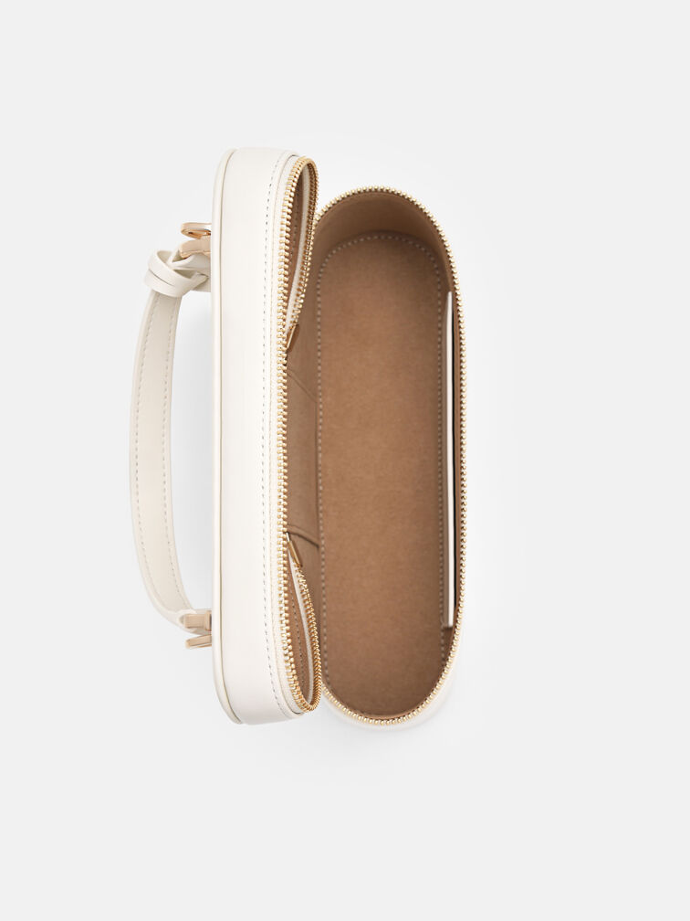Ari Leather Shoulder Bag, Chalk