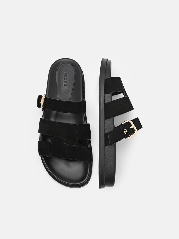 Iza Suede Sandals, Black