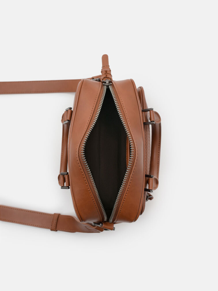 Crosby Crossbody Bag, Cognac Embossed