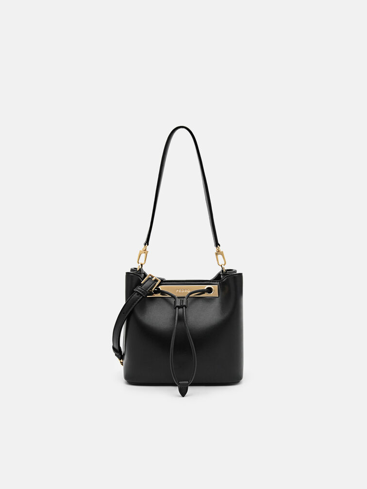 Panelled Bucket Bag, Black