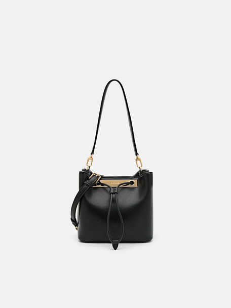 Panelled Bucket Bag, Black