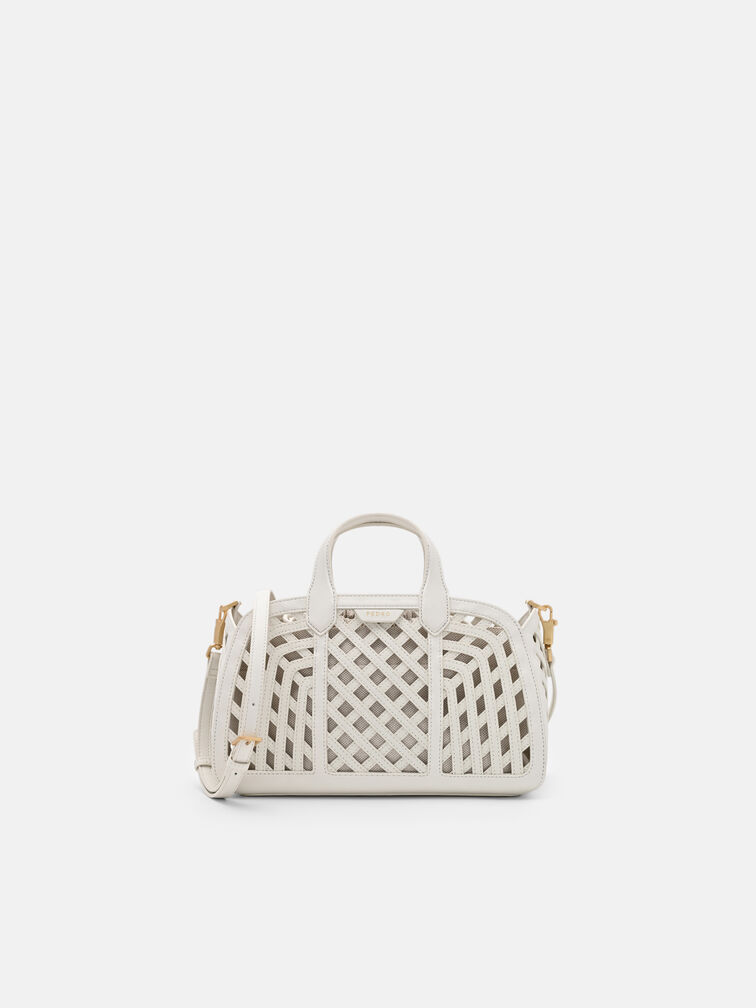 Orion Woven Tote Bag, Chalk