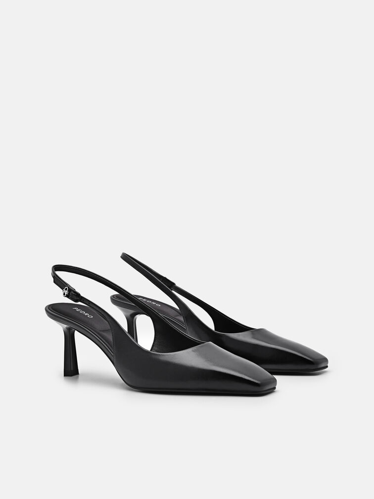 PEDRO Studio Leather Slingback Pumps, Black