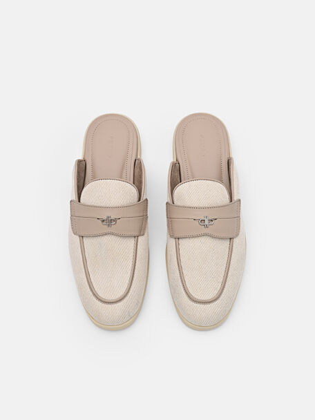 Roam Mules, Light Taupe Canvas